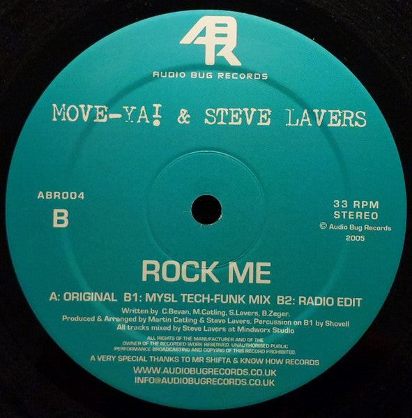 Move-Ya! & Steve Lavers – Rock Me (12", UK - 2005)