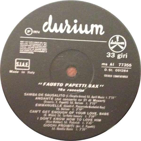 Fausto Papetti – 19ª Raccolta (LP, Album, Italy - 1974)