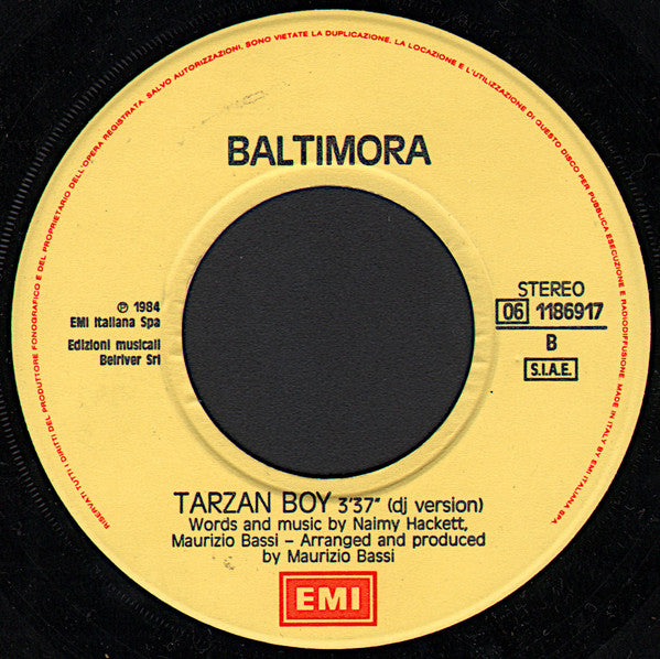 Baltimora – Tarzan Boy (7", Italy - 1985)