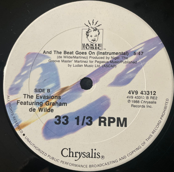 The Evasions, Graham De Wilde – Wikka Wrap 2 / And The Beat Goes On (12", US - 1988)