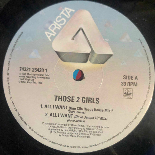 Those 2 Girls – All I Want (12", UK - 1995)
