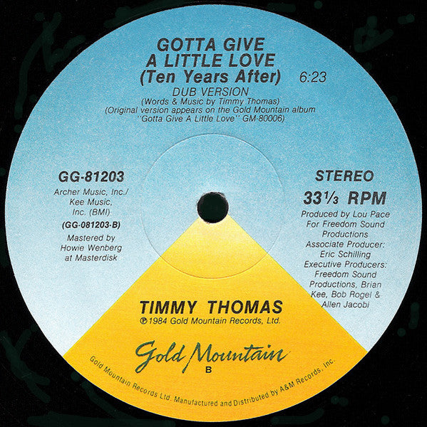 Timmy Thomas – Gotta Give A Little Love (Ten Years After) (12", US - 1984)