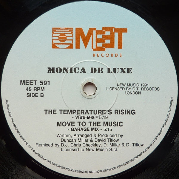 Monica De Luxe – Move To The Music / The Temperature's Rising (12", Italy - 1991)