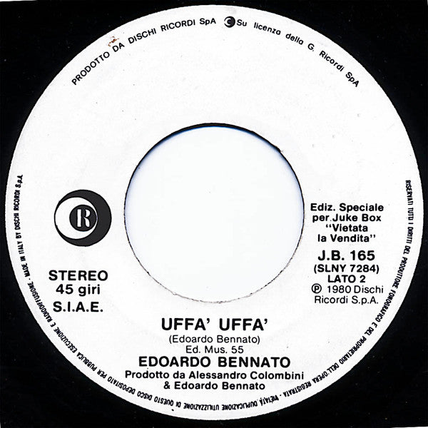 Edoardo Bennato – Sei Come Un Juke-Box (7", Italy - 1980)