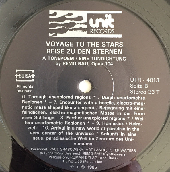 Remo Rau Project – Voyage To The Stars • Reise Zu Den Sternen (LP, Album, Switzerland - 1985)