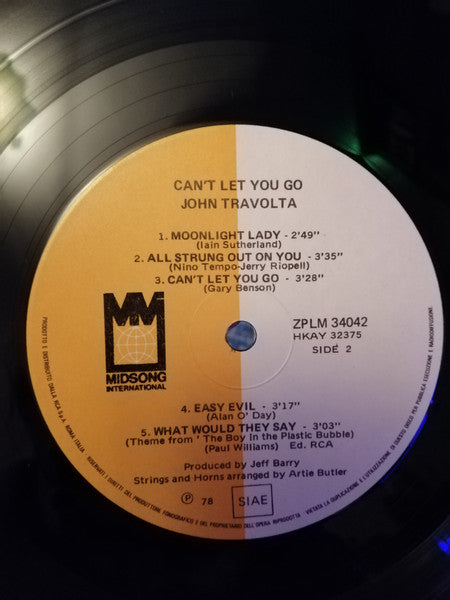 John Travolta – Can't Let You Go (LP, Album, Italy - 1978)