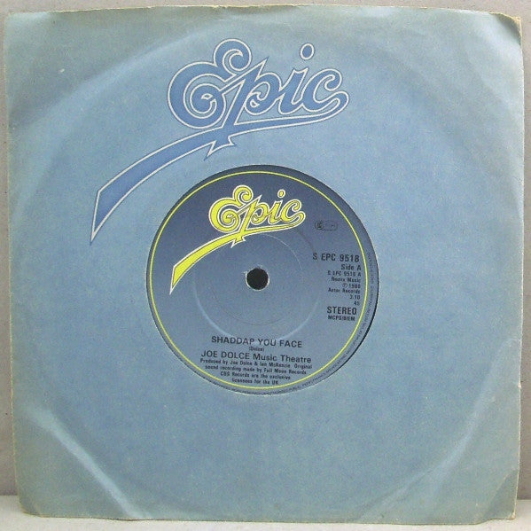 Joe Dolce Music Theatre – Shaddap You Face (7", UK - 1980)