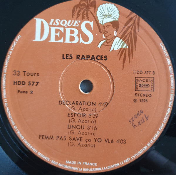 Les Rapaces – Les Rapaces (LP, France - 1976)