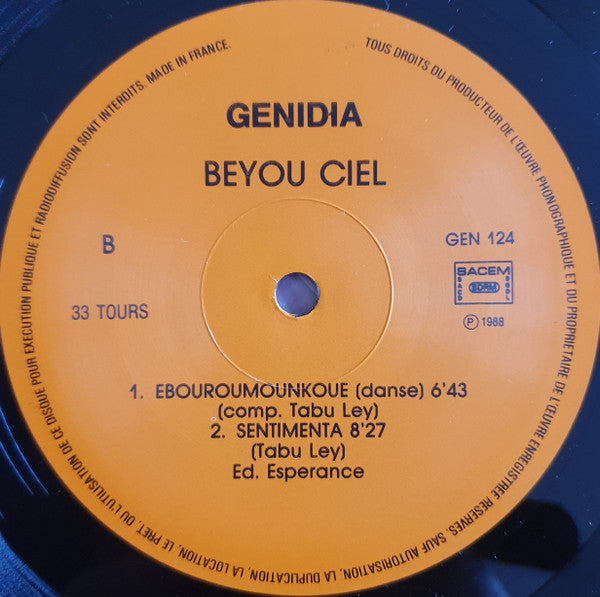 Beyou Ciel, Tabu Ley Rochereau, Orchestre Afrisa L'International – Ebouroumounkoue (LP, France - 1988)