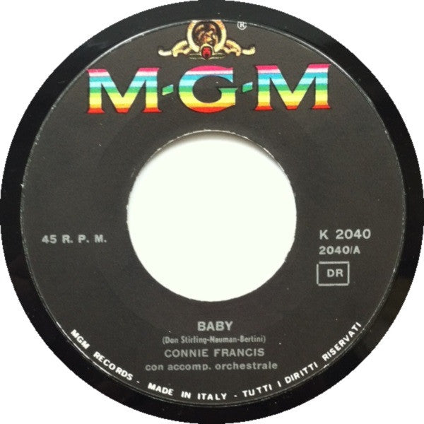 Connie Francis – Luna Caprese / Baby (7", Italy - 1962)