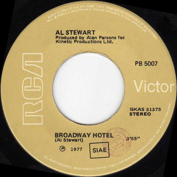 Al Stewart – Year Of The Cat / Broadway Hotel (7", Italy - 1977)