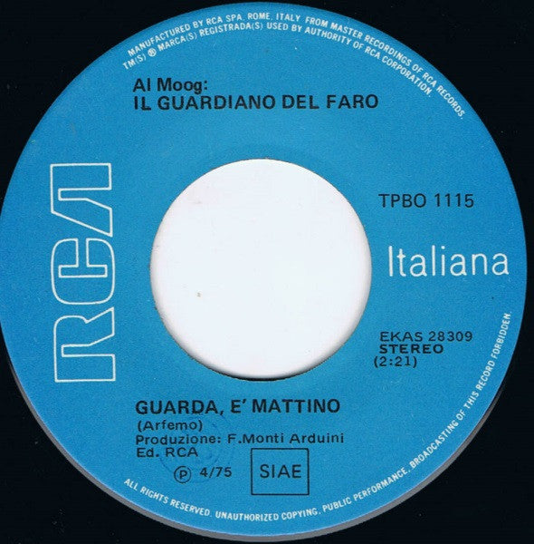 Il Guardiano Del Faro – Amore Grande Amore Libero (7", Italy - 1975)
