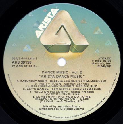 Various – Dance Music Vol. 2 - Arista Dance Music (LP, Compilation, Italy - 1982)