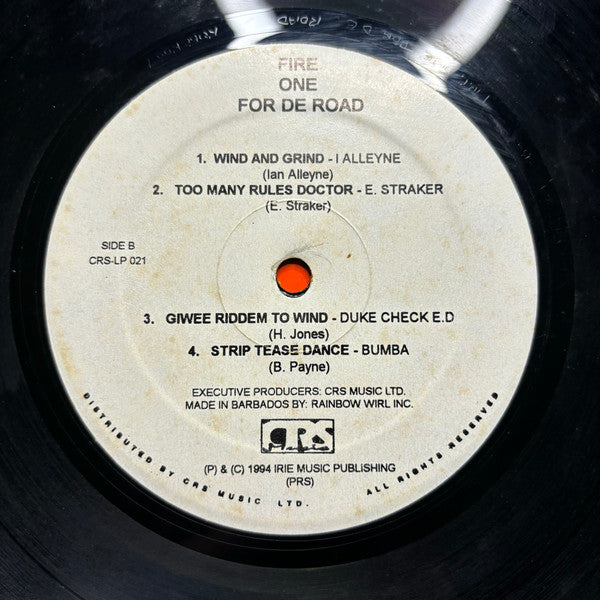 Various – Fire One For De Road (LP, Compilation, Barbados - 1994)