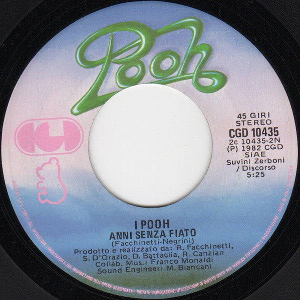 Pooh – Non Siamo In Pericolo (7", Italy - 1982)
