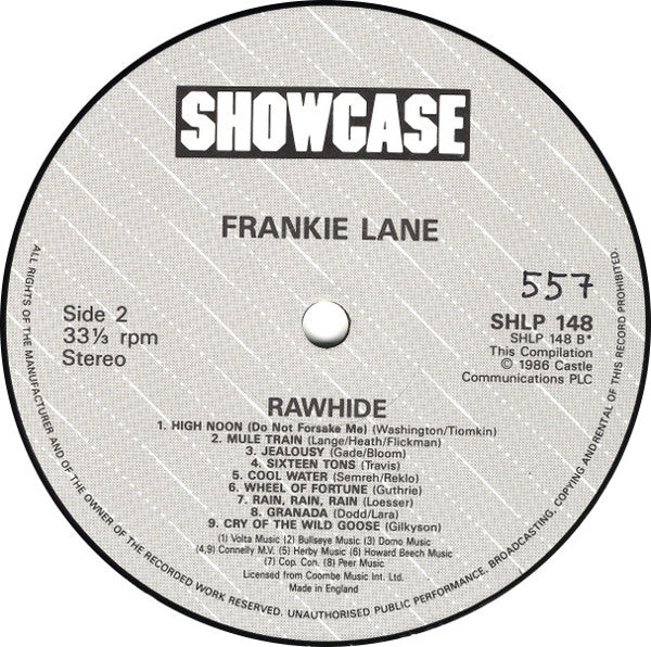 Frankie Laine – Rawhide (LP, Album, UK - 1986)