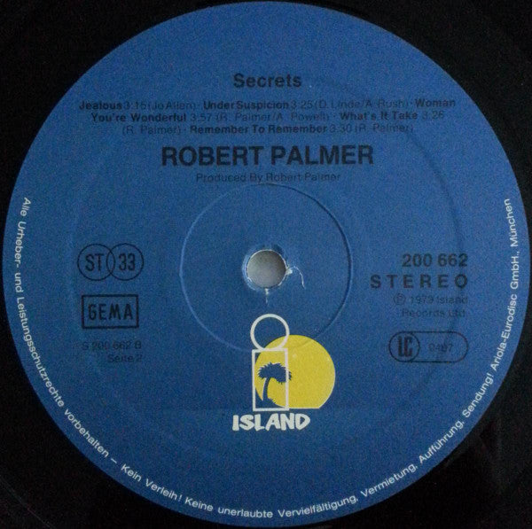 Robert Palmer – Secrets (LP, Album, Germany - 1979)
