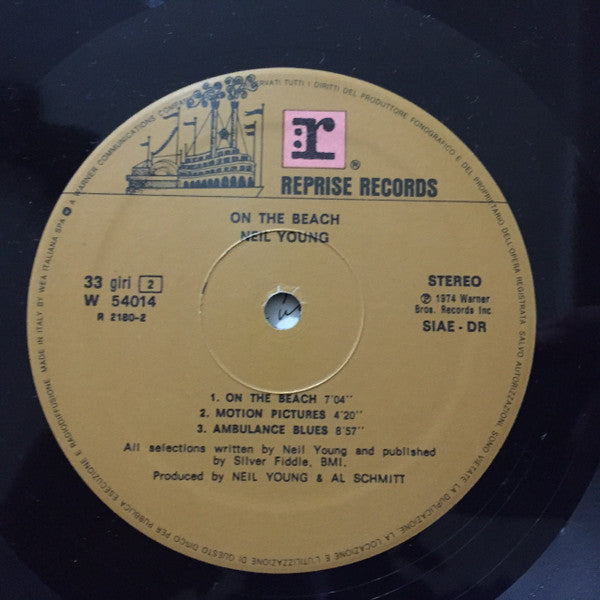 Neil Young – On The Beach (LP, Album, Reissue, Italy)