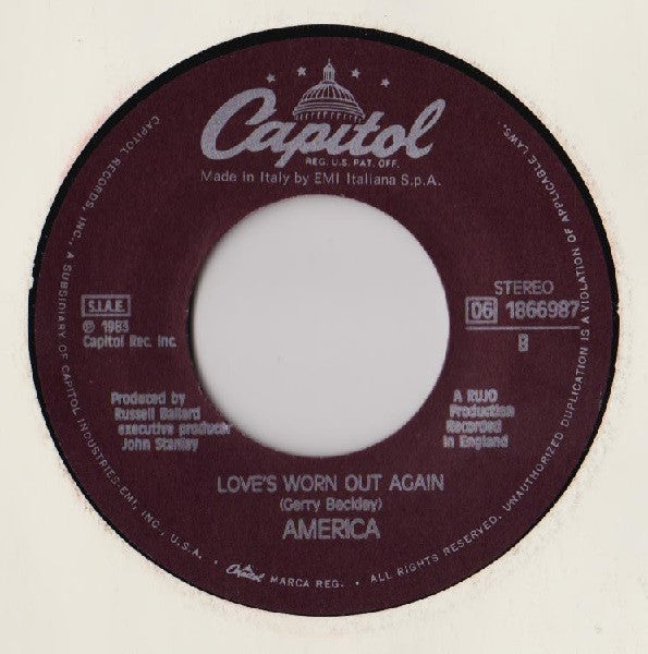 America (2) – Your Move / Love's Worn Out Again (7", Italy - 1983)