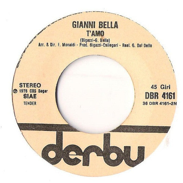 Gianni Bella – Non Si Può Morire Dentro (7", Italy - 1976)