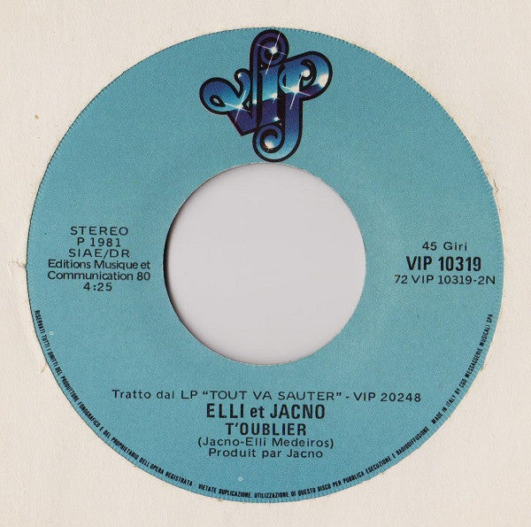 Elli & Jacno – Main Dans La Main (7", Italy - 1981)