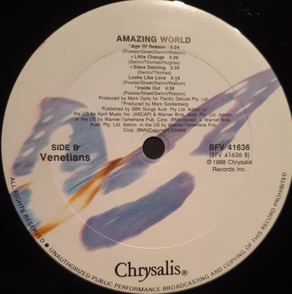 The Venetians – Amazing World (LP, Album, US - 1988)