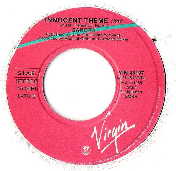 Sandra – Innocent Love (7", Italy - 1986)