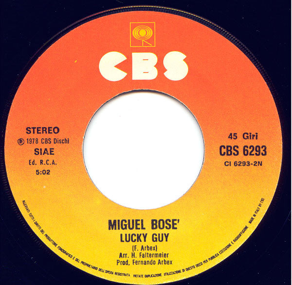 Miguel Bosé – Anna (7", Italy - 1978)