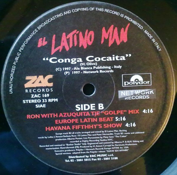 El Latino Man – Conga Cocaita (12", Italy - 1997)