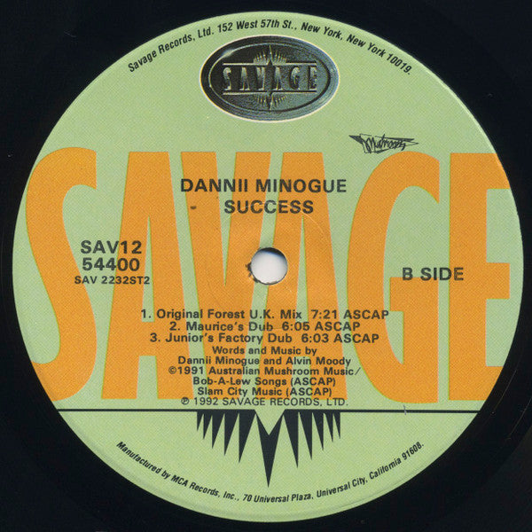 Dannii Minogue – Success (12", US - 1992)