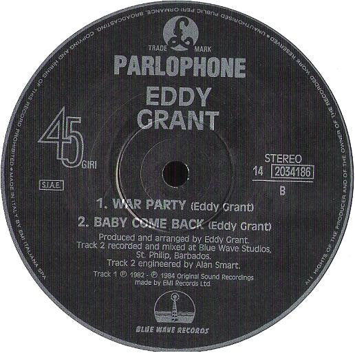 Eddy Grant – Baby Come Back (12" Remix) (12", Italy - 1989)