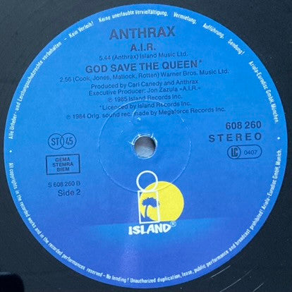Anthrax – Madhouse (12", Europe - 1986)