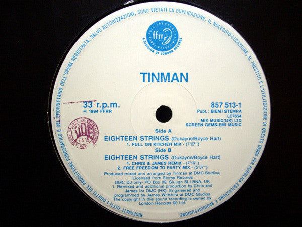 Tinman – Eighteen Strings (12", Italy - 1994)