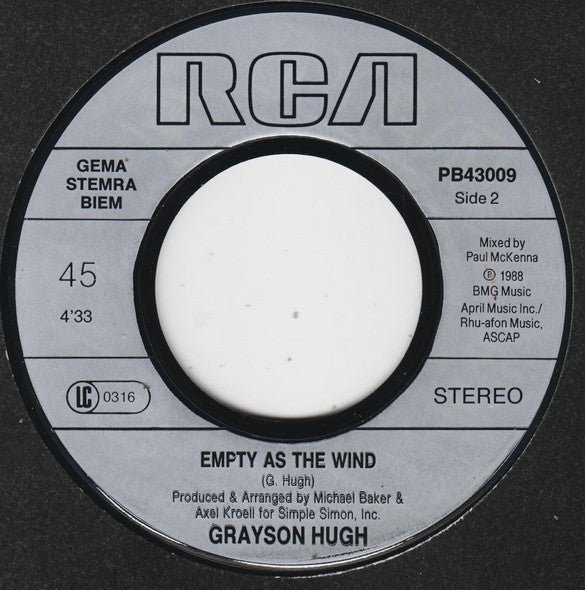 Grayson Hugh – Talk It Over (7", Europe - 1989)