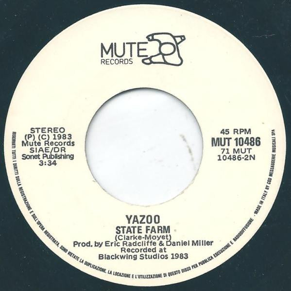 Yazoo – Nobody's Diary (7", Italy - 1983)