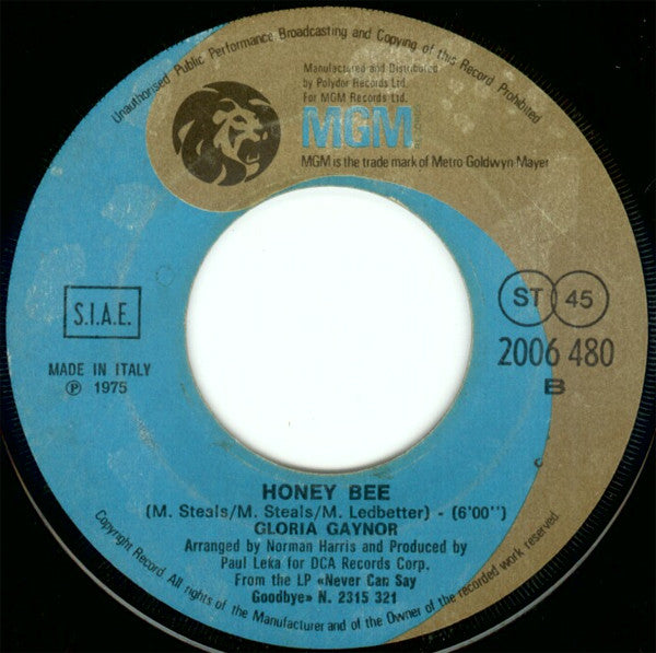 Gloria Gaynor – Never Can Say Goodbye (7", Italy - 1975)