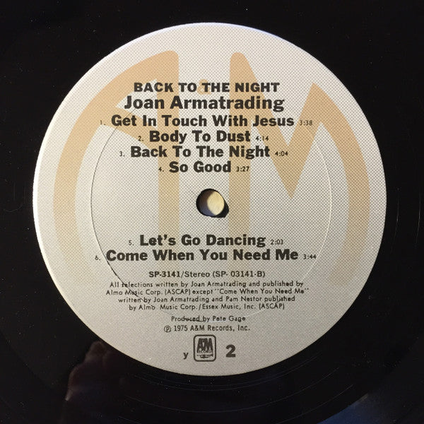 Joan Armatrading – Back To The Night (LP, Album, US - 1981)