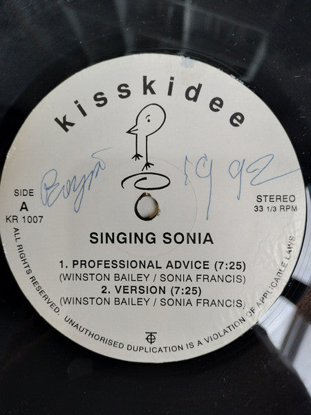 Singing Sonia – Professional Advice / Mad People Business (12")