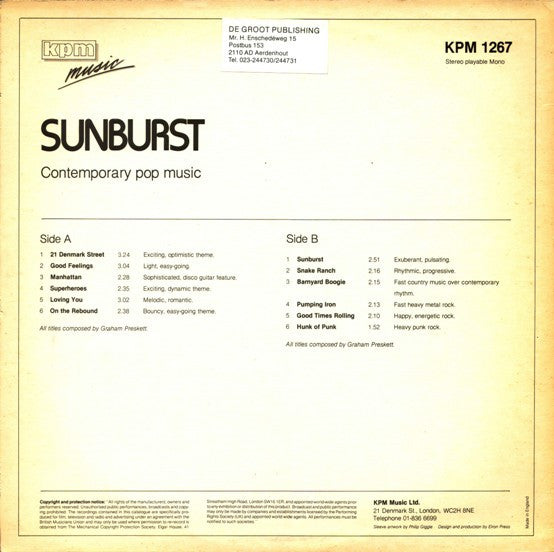 Graham Preskett – Sunburst (LP, UK - 1981)