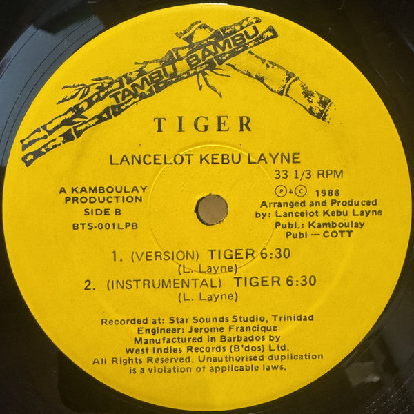 Lancelot Layne – Tiger (12", Barbados - 1986)