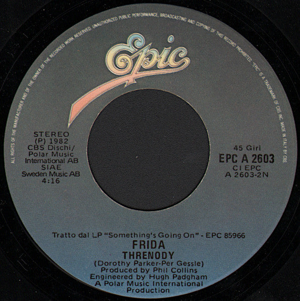 Frida – I Know There's Something Going On (7", Italy - 1982)