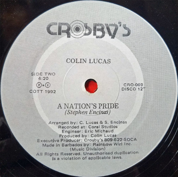Colin Lucas – Doh Wine / A Nation's Pride (12", Barbados - 1992)