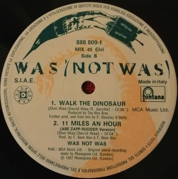 Was (Not Was) – Walk The Dinosaur (12", Italy - 1987)
