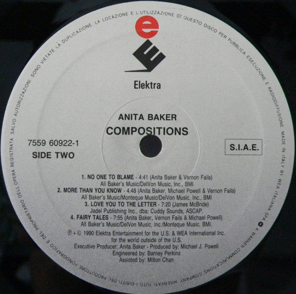 Anita Baker – Compositions (LP, Album, Italy - 1990)