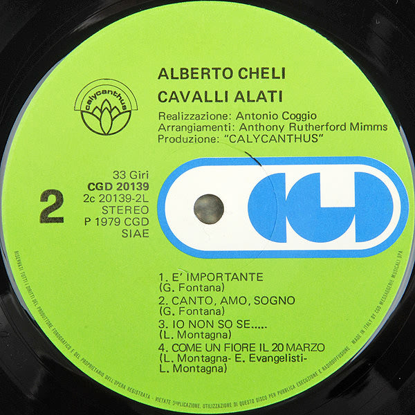Alberto Cheli – Cavalli Alati (LP, Album, Italy - 1979)