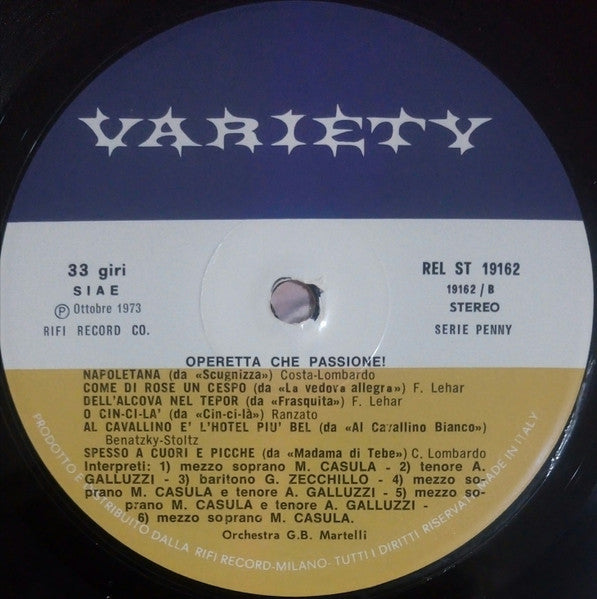 Orchestra Bruno Martelli – Operetta Che Passione! (LP, Album, Italy - 1973)
