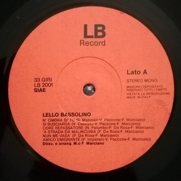 Lello Bassolino – 'N' Ombra Si Tu (LP, Italy - 1981)