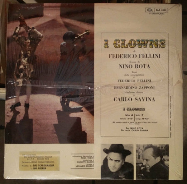 Nino Rota – I Clowns (Colonna Sonora Originale Del Film) (LP, Album, Italy - 1970)