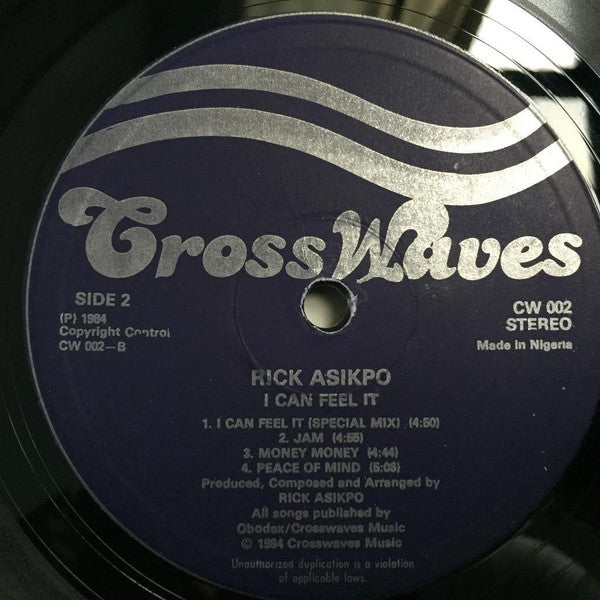 Rick Asikpo – I Can Feel It (Special Edition) (LP, Album, Nigeria - 1984)