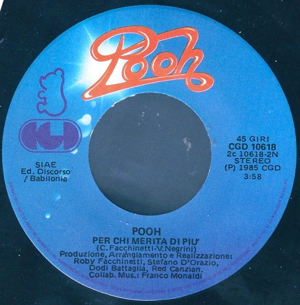 Pooh – Se Nasco Un'altra Volta (7", Italy - 1985)